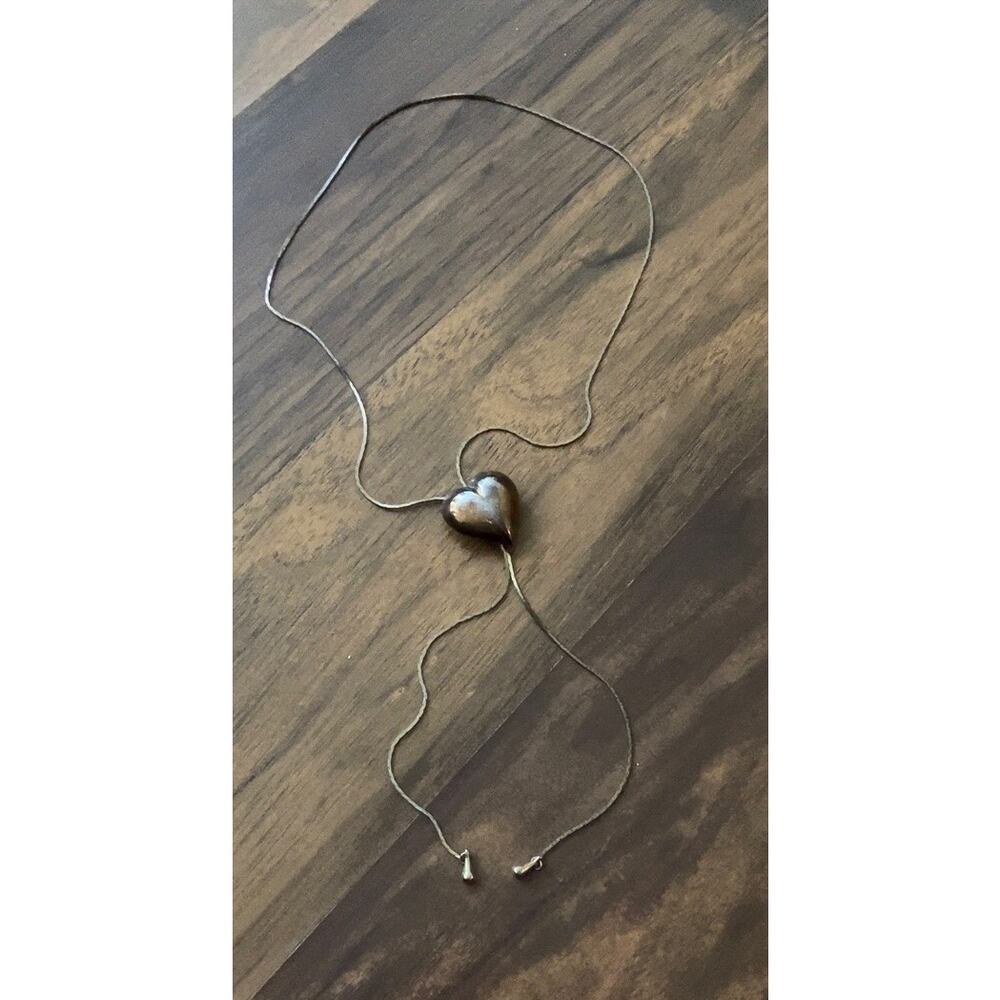 Vintage Elegant Gold Color  Lariat Fine Chain Heart Necklace